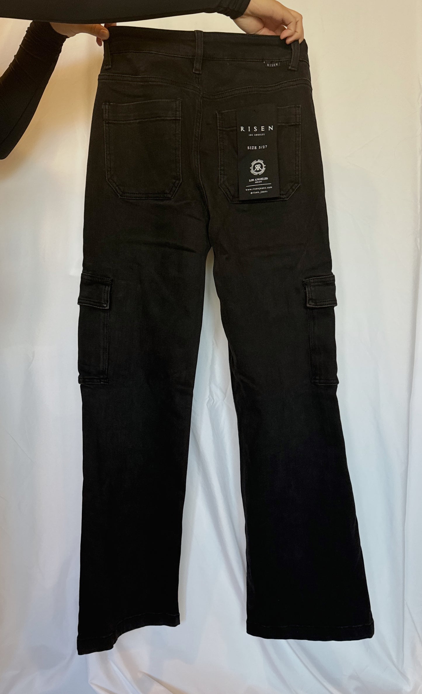 Risen Full Size High Rise Wide Leg Cargo Jeans