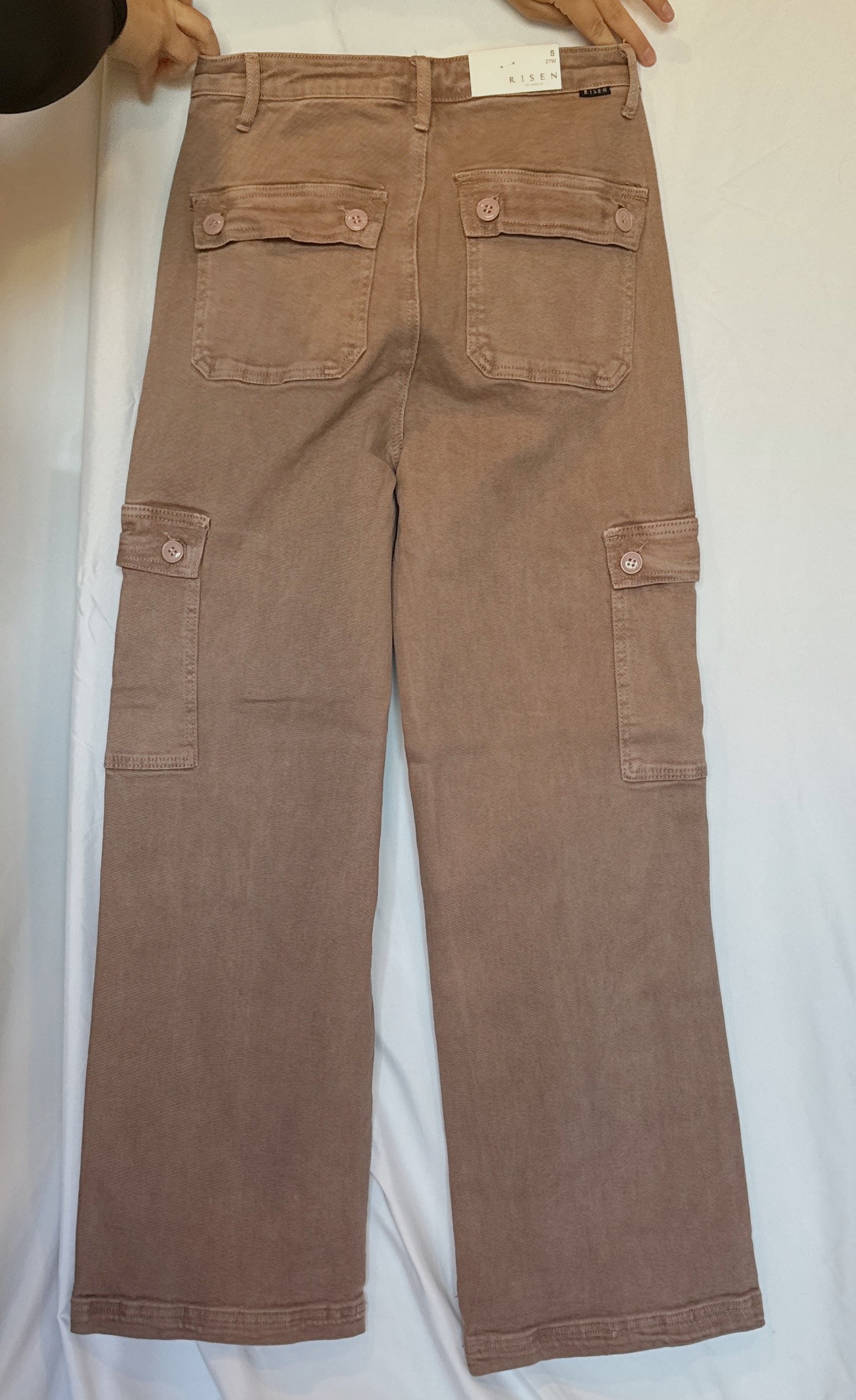 RISEN Full Size High Rise Wide Leg Cargo Jeans