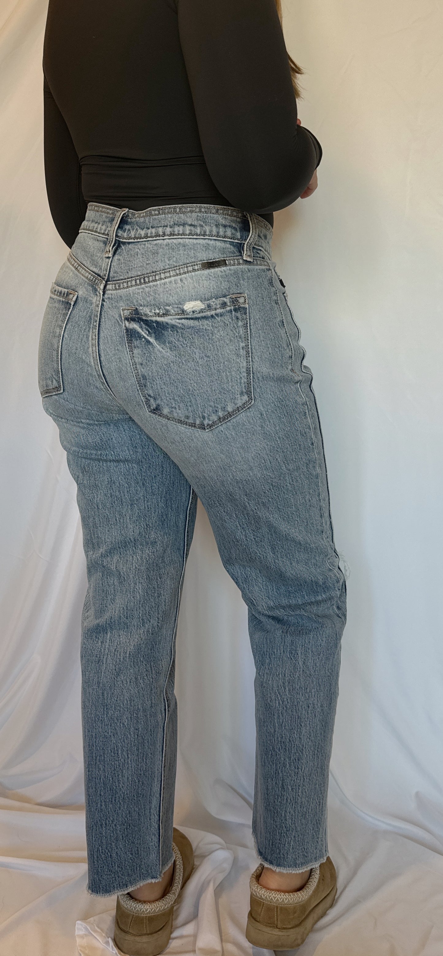 Kancan Ultra High Rise Distressed Straight Jeans