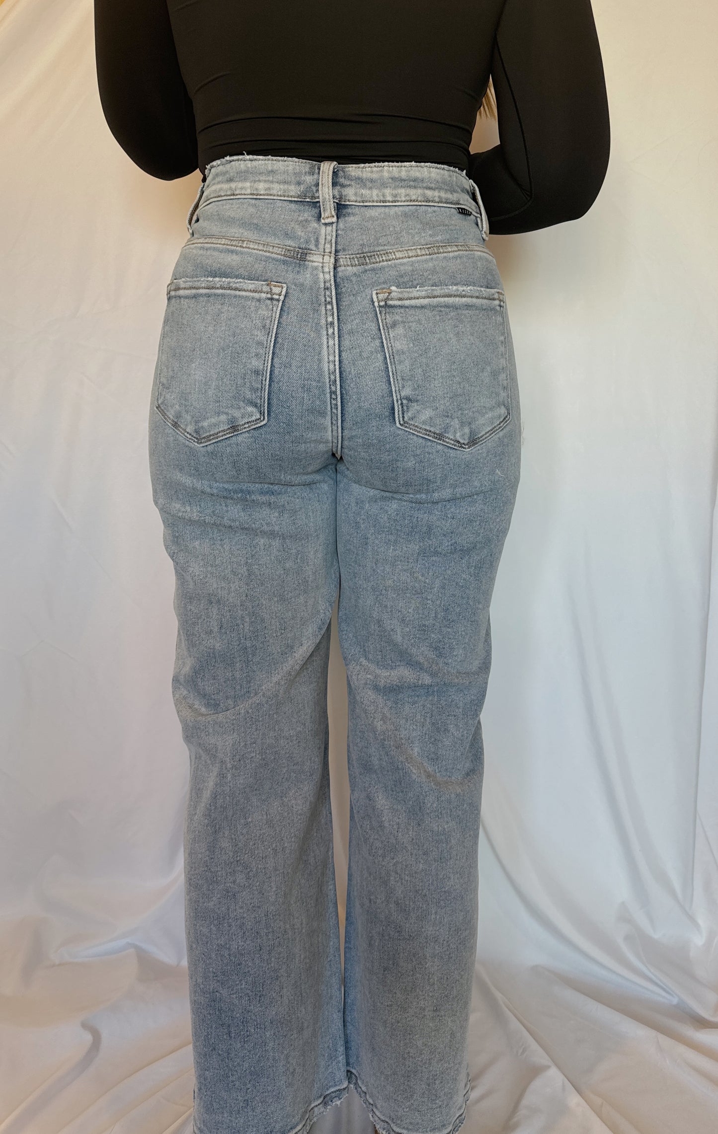 RISEN Full Size Tummy Control High Rise Crop Wide Leg Jeans