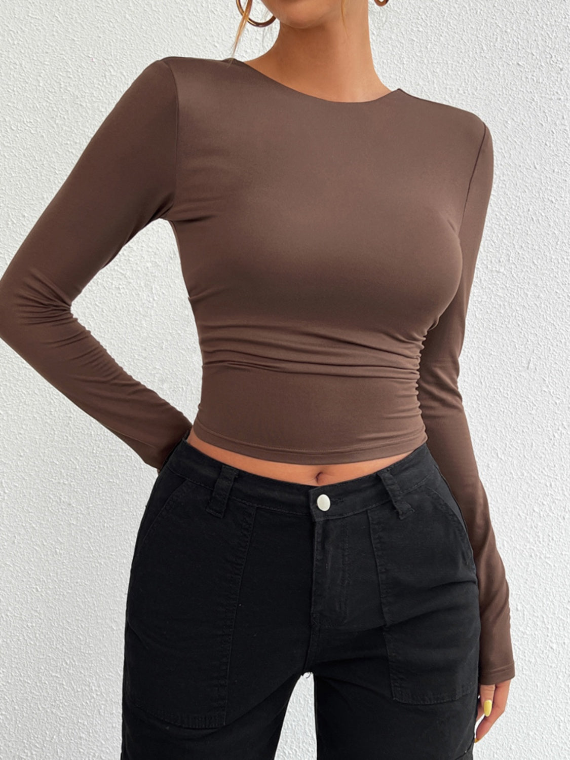 Basic Backless Long Sleeve