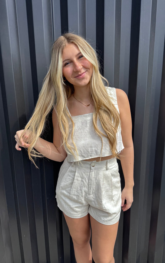 Sunbeam Crop Top and Shorts Set