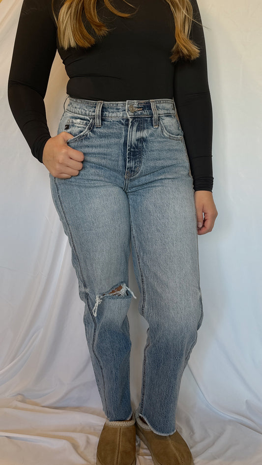 Kancan Ultra High Rise Distressed Straight Jeans