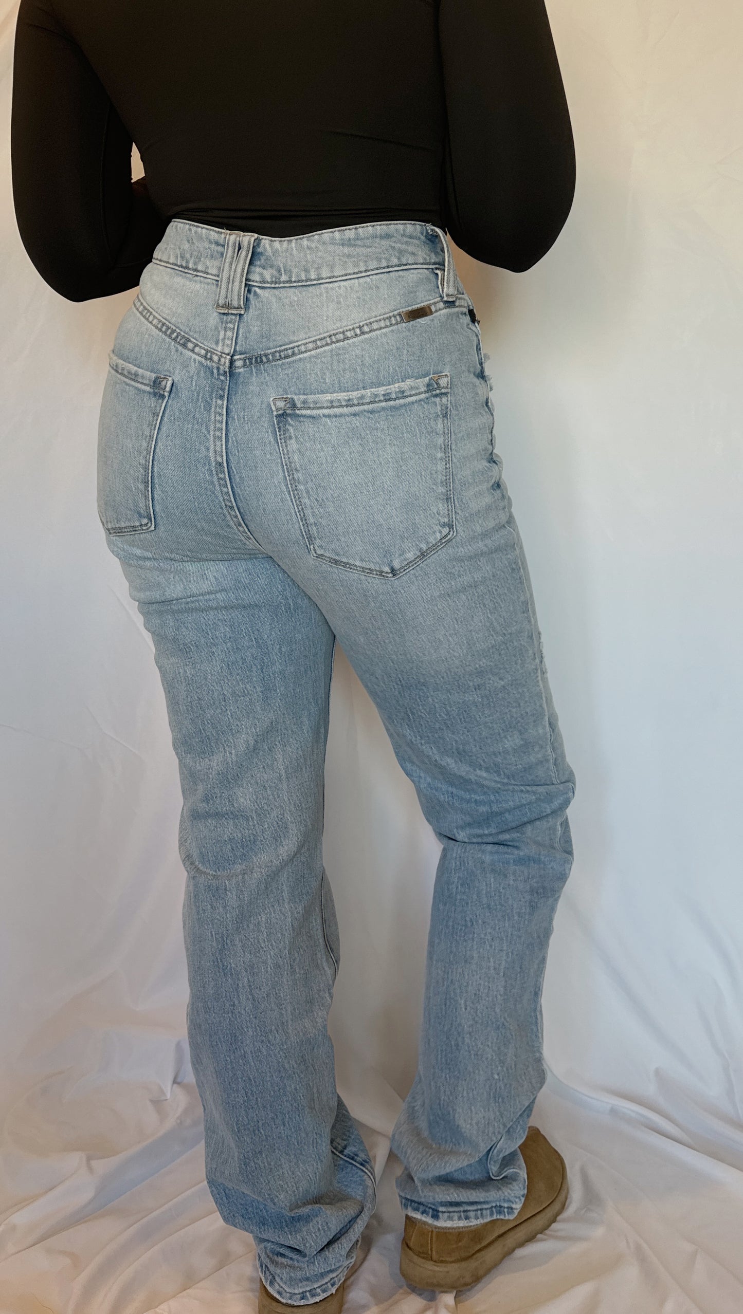 Kancan Distressed High Waist Straight Jeans