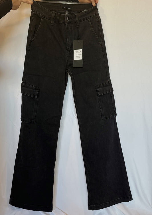 Risen Full Size High Rise Wide Leg Cargo Jeans