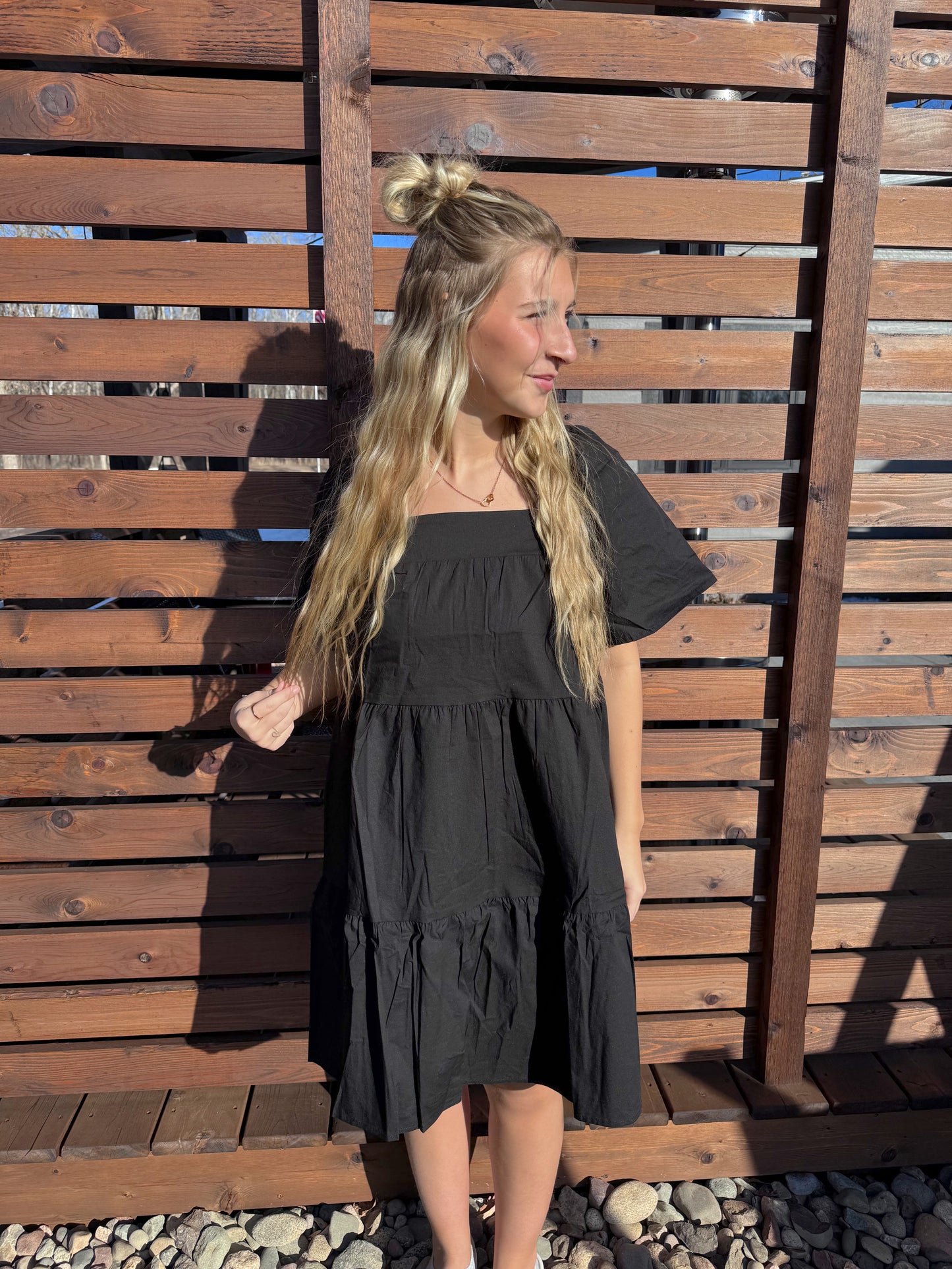 Sage Square Neck Dress